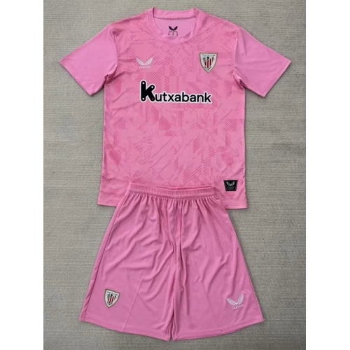 25/26 Bilbao Goalkeeper Pink Kids Soccer Jersey