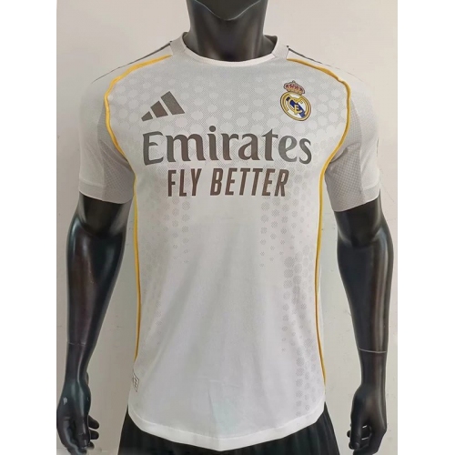 25/26 RMA Home Player Version Soccer Jersey(球员带h广告）