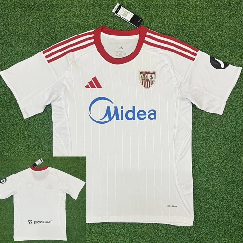 25/26 Sevilla Home Fans Soccer Jersey