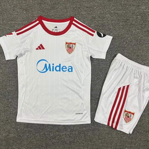 25/26 Sevilla Home Kids Soccer Jersey