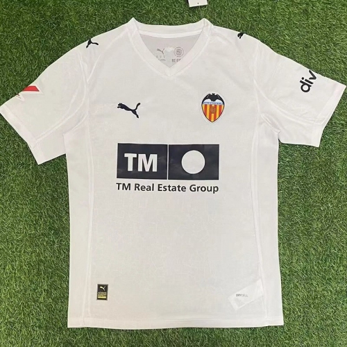 25/26 Valencia Home Fans Soccer Jersey (广告版)