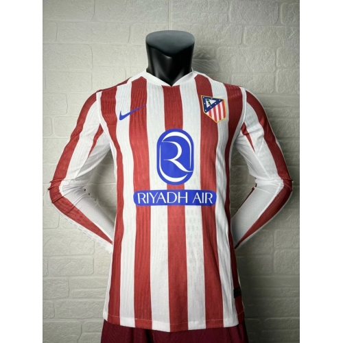 Atletico Madrid Home Player Long Sleeve Jersey 25/26