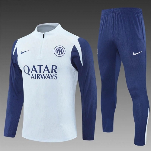2025/2026 Inter Milan Half-Pull Training Suit Light Gray Football Jersey
