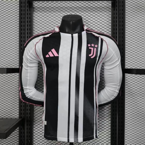 2025/2026 Long Sleeve Player Version Juventus Home Football Shirt
