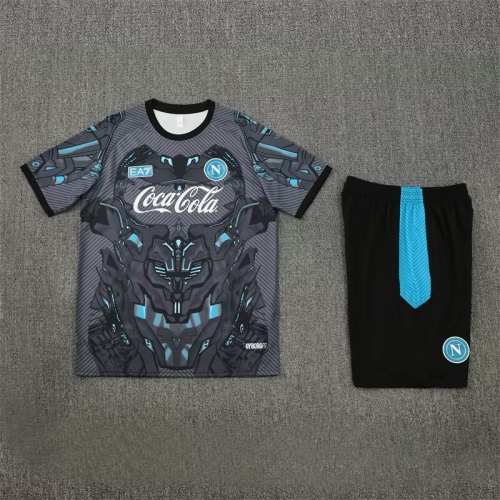 2025/2026 Napoli Training Suit Short-Sleeved Suit Gray Wear Grey Soccer Jersey