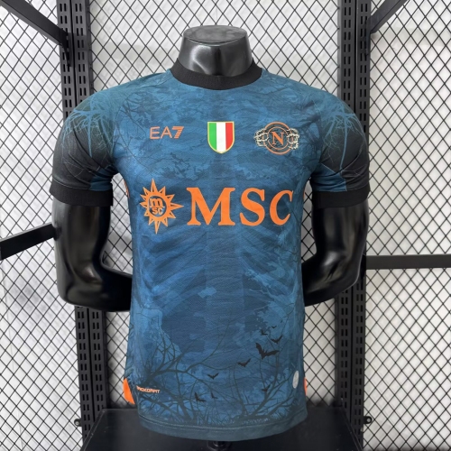 2025/2026 Player Version Napoli Halloween Cyan Soccer Jersey