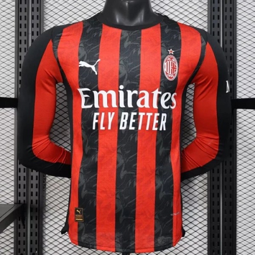 25/26 ACM Home Player Version Long Sleeve Soccer Jersey