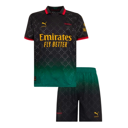 AC Milan Fourth Away Kids Soccer Jerseys Kit