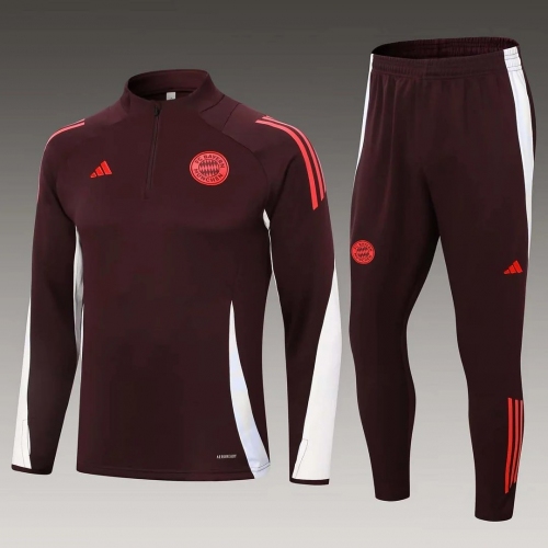2024/2025 Bayern Munich Half-Pull Training Suit Dark Purple Football Shirt