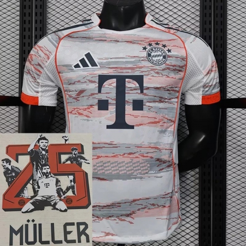 25/26 Bayern Away Müller Commemorative Edition Player Version Soccer Jersey（(Müller#25）