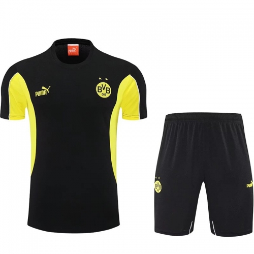 25/26 Dortmund Black Training Short Suit(黄边）