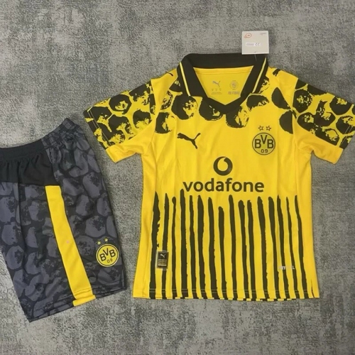 25/26 Dortmund Home Special Edition Kids Soccer Jersey（黑色胸前字）