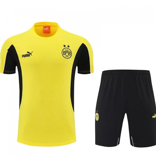 25/26 Dortmund Yellow Training Short Suit(黑边）