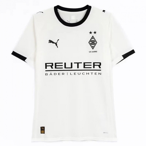 25/26 Monchengladbach Home Fans Soccer Jersey(左袖广告）