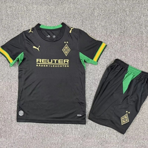 26/27 Monchengladbach Away Kids Soccer Jersey(左袖广告）