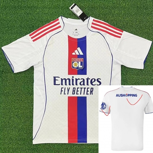 25/26 Lyon Home Fans Soccer Jersey(带广告)