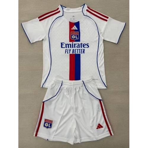 25/26 Lyon Home Kids Soccer Jersey