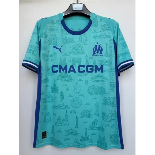 25/26 Marseille Goalkeeper Lake Blue1:1 Fans Soccer Jersey