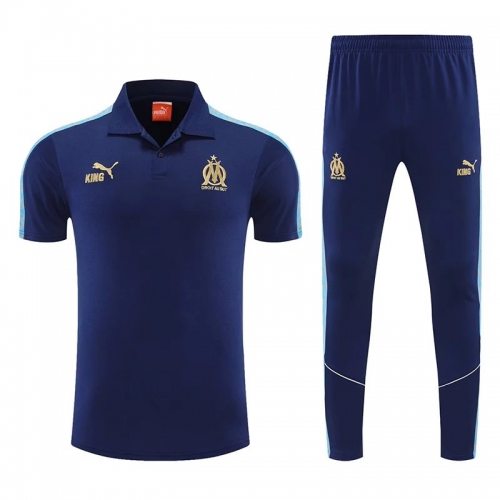 25/26 Marseille Royal Blue polo shirts pants suit