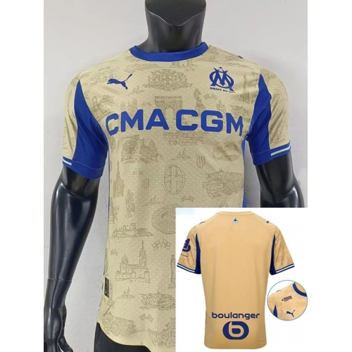25/26 Marseille fourth Player Version Soccer Jersey(Print all sponsors）全广告