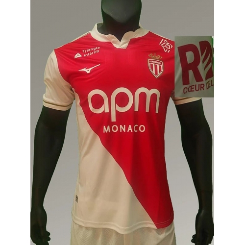 25/26 Monaco Home Player Version Soccer Jersey（Print sponsors、广告）