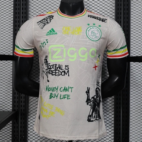 25/26 Ajax Graffiti Beige Player Version Soccer Jersey