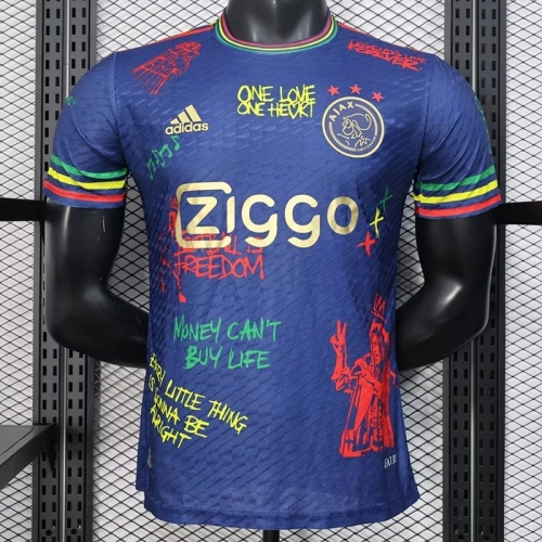 25/26 Ajax Graffiti Edition Royal Blue Player Version Soccer Jersey
