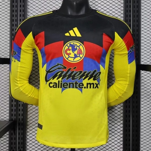 25/26 Club America Home Long Sleeve Player Version Soccer Jersey