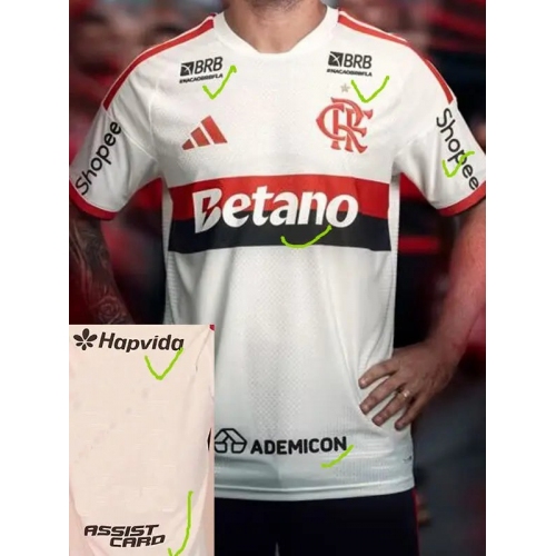 26/27 Flamengo Away Player Version Soccer Jersey(Print all sponsors)球员全广告