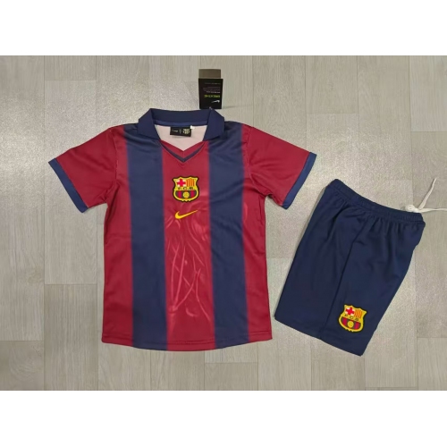 2001/2002 Retro Barcelona Joint Edition TRAVIS SCOTT Football Shirt Kids Size