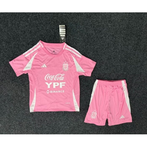 2025 Argentina Special Edition Pink Soccer Jersey Kids Size