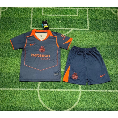 2025/2026 Inter Milan Third Away Football Jersey1:1 Kids Size