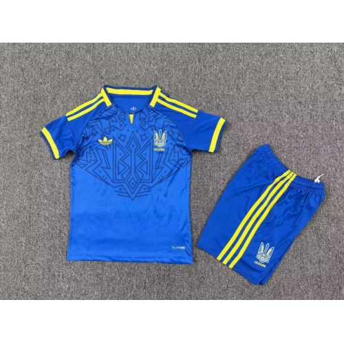 2026 Ukraine National Team Away Football Shirt Kids Size