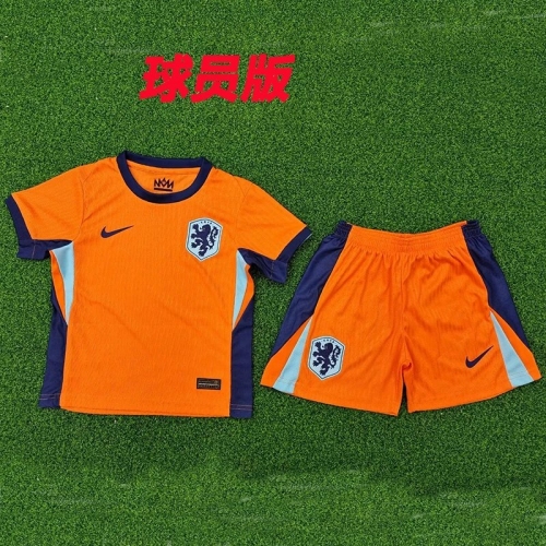 24/25 Netherlands Home Kids Player Version Soccer Jersey(童装球员）