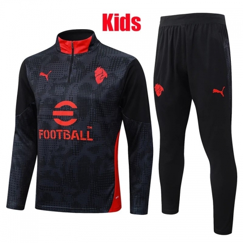 25/26 ACM Black Kids Half Pull Tracksuit #E25198 (半拉链)