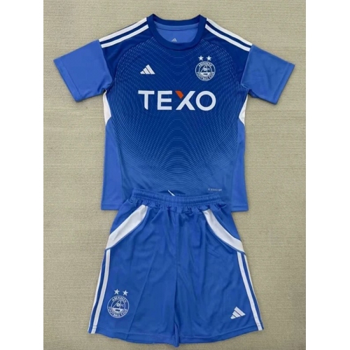 25/26 Aberdeen Goalkeeper Blue Kids Soccer Jersey