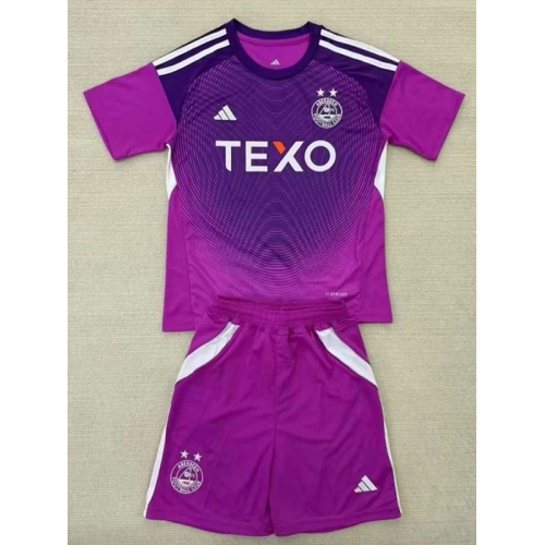 25/26 Aberdeen Goalkeeper Purple Kids Soccer Jersey