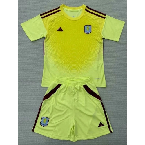 25/26 Aston Villa Goalkeeper Blue Kids Soccer Jersey