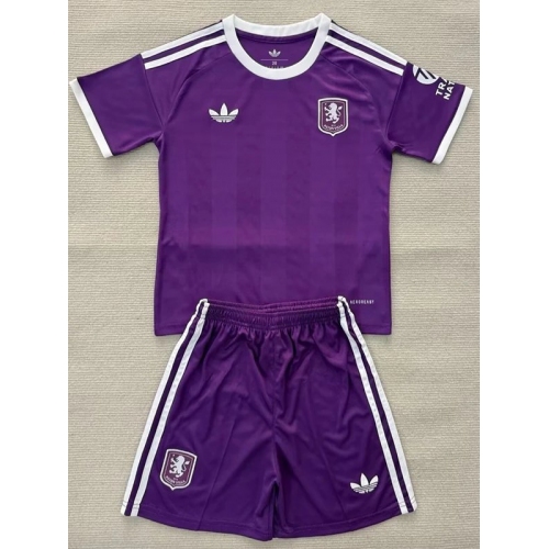 25/26 Aston Villa Goalkeeper Purple Kids Soccer Jersey