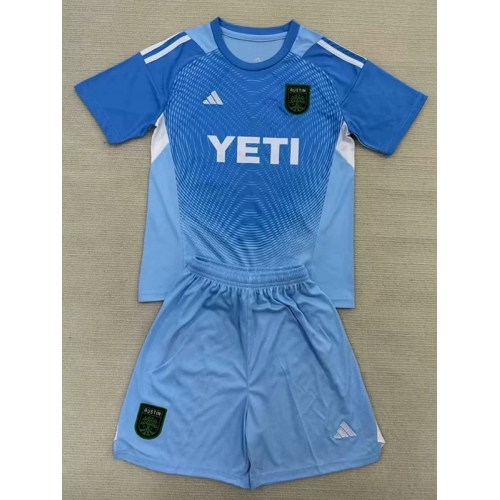 25/26 Austin FC Goalkeeper Blue Kids Soccer Jersey