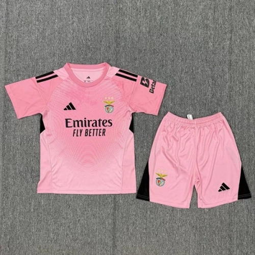 25/26 Benfica Ｇoalkeeper Pink Kids Soccer Jersey