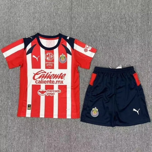 25/26 Chivas Home Kids Soccer Jersey