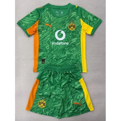 25/26 Dortmund Goalkeeper Green Kids Soccer Jersey