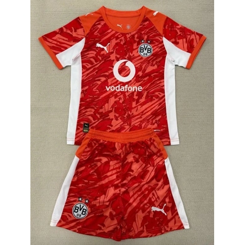 25/26 Dortmund Goalkeeper Orange Kids Soccer Jersey