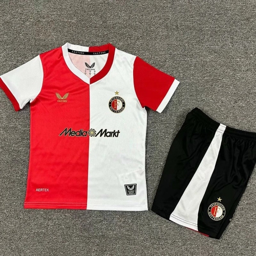 25/26 Feyenoord Home Kids Soccer Jersey