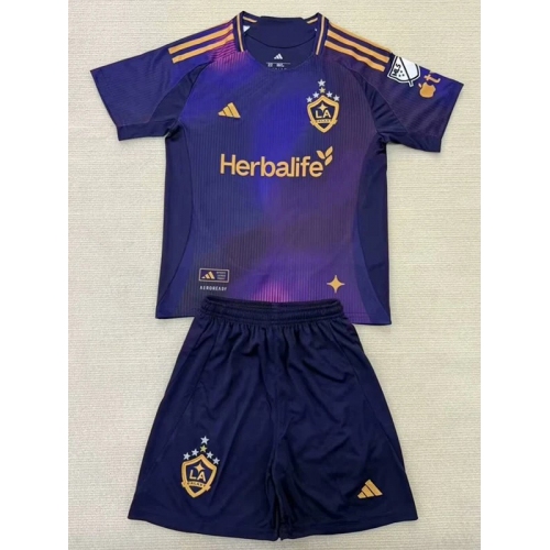 25/26 LA Galaxy Away Kids Soccer Jersey(带章)