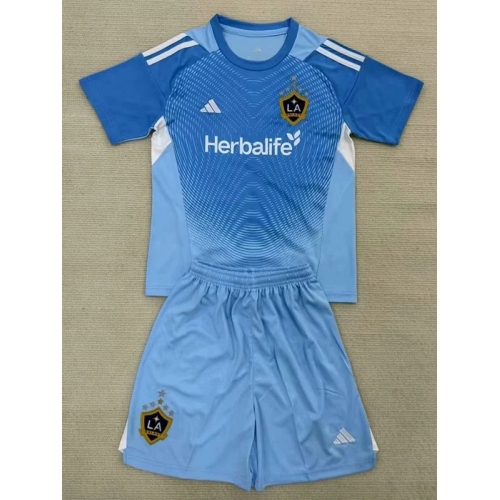 25/26 LA Galaxy Goalkeeper Blue Kids Soccer Jersey