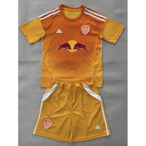 25/26 Leeds United Goalkeeper Orange Kids Soccer Jersey