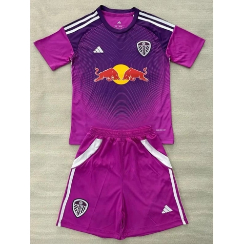 25/26 Leeds United Goalkeeper Purple Kids Soccer Jersey