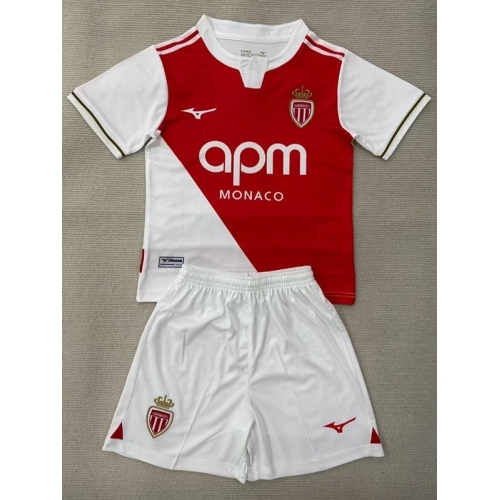 25/26 Monaco Home Kids Soccer Jersey
